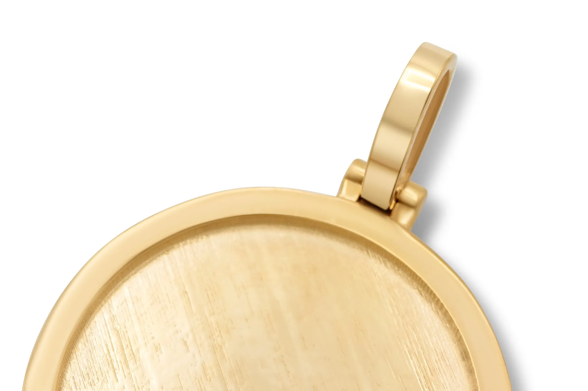 10k Solid Gold Circle Picture Pendant - Standard & Micro