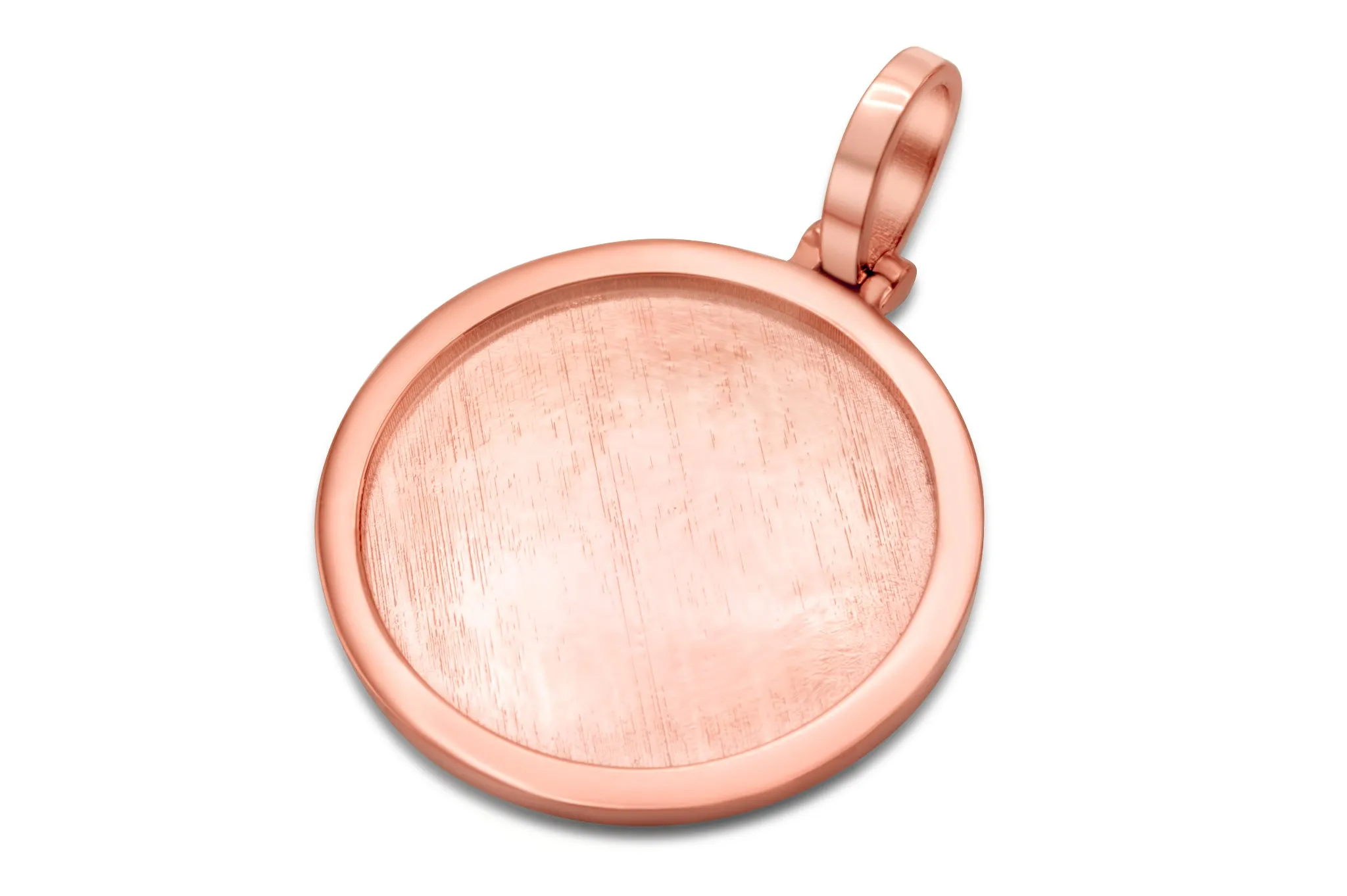 10k Solid Gold Circle Picture Pendant - Standard & Micro