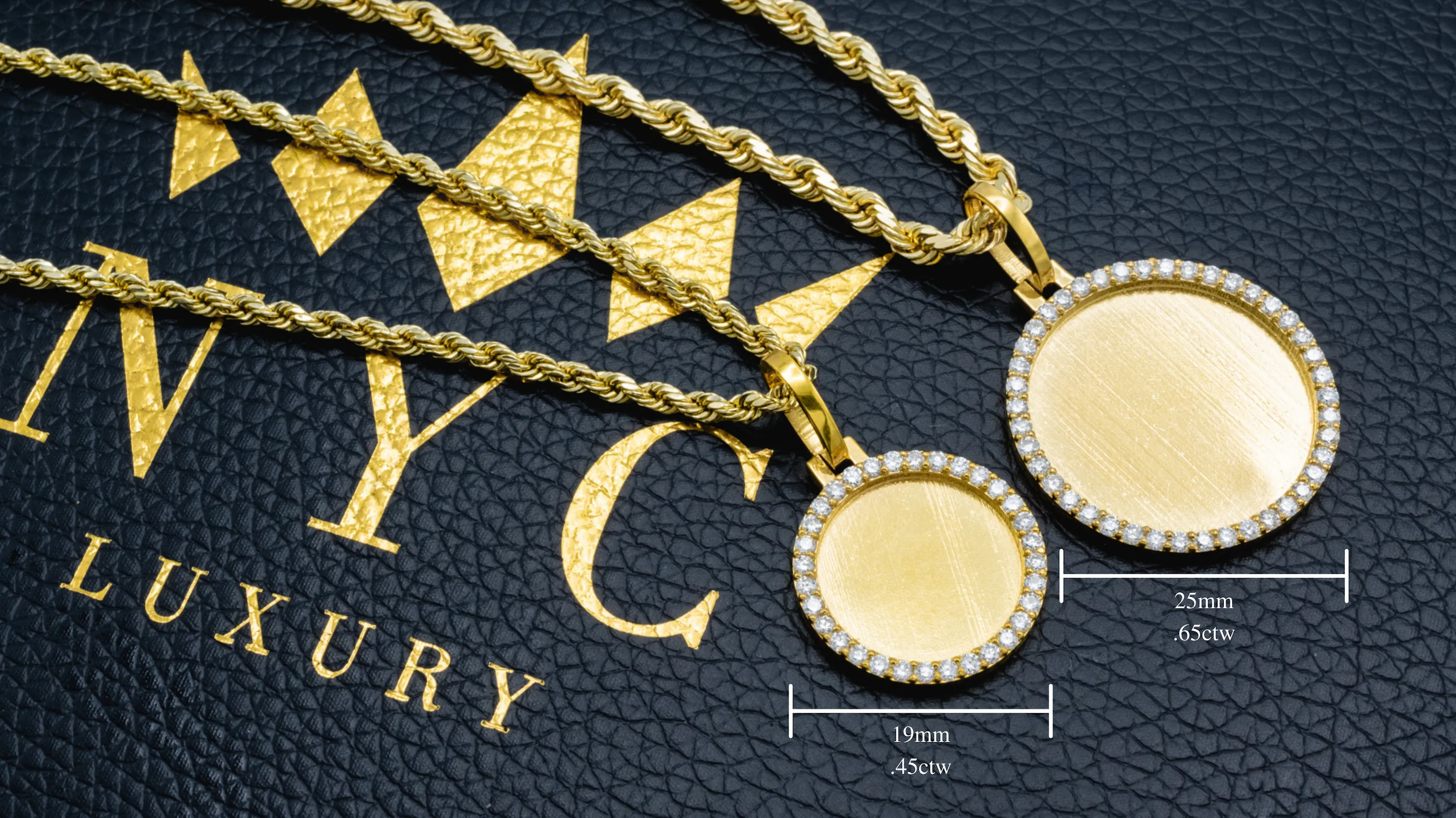 10k Solid Gold Circle Picture Pendant - Standard & Micro