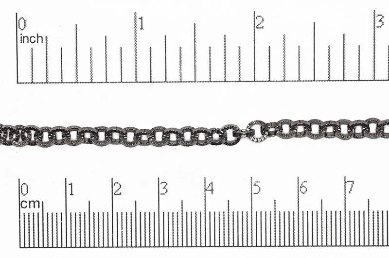 5mm Textured Circular Cable Chain Sold by The Foot - CH- 833