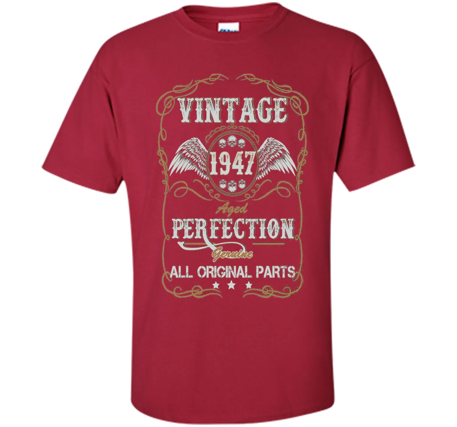 69th Birthday Gift Vintage 1947 All Original Parts T-Shirt