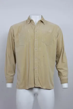 90's L/S Shirt - Cream Velvet  - White - XL