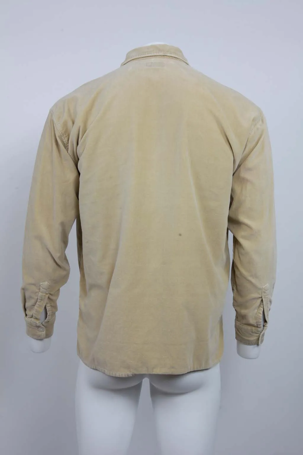 90's L/S Shirt - Cream Velvet  - White - XL