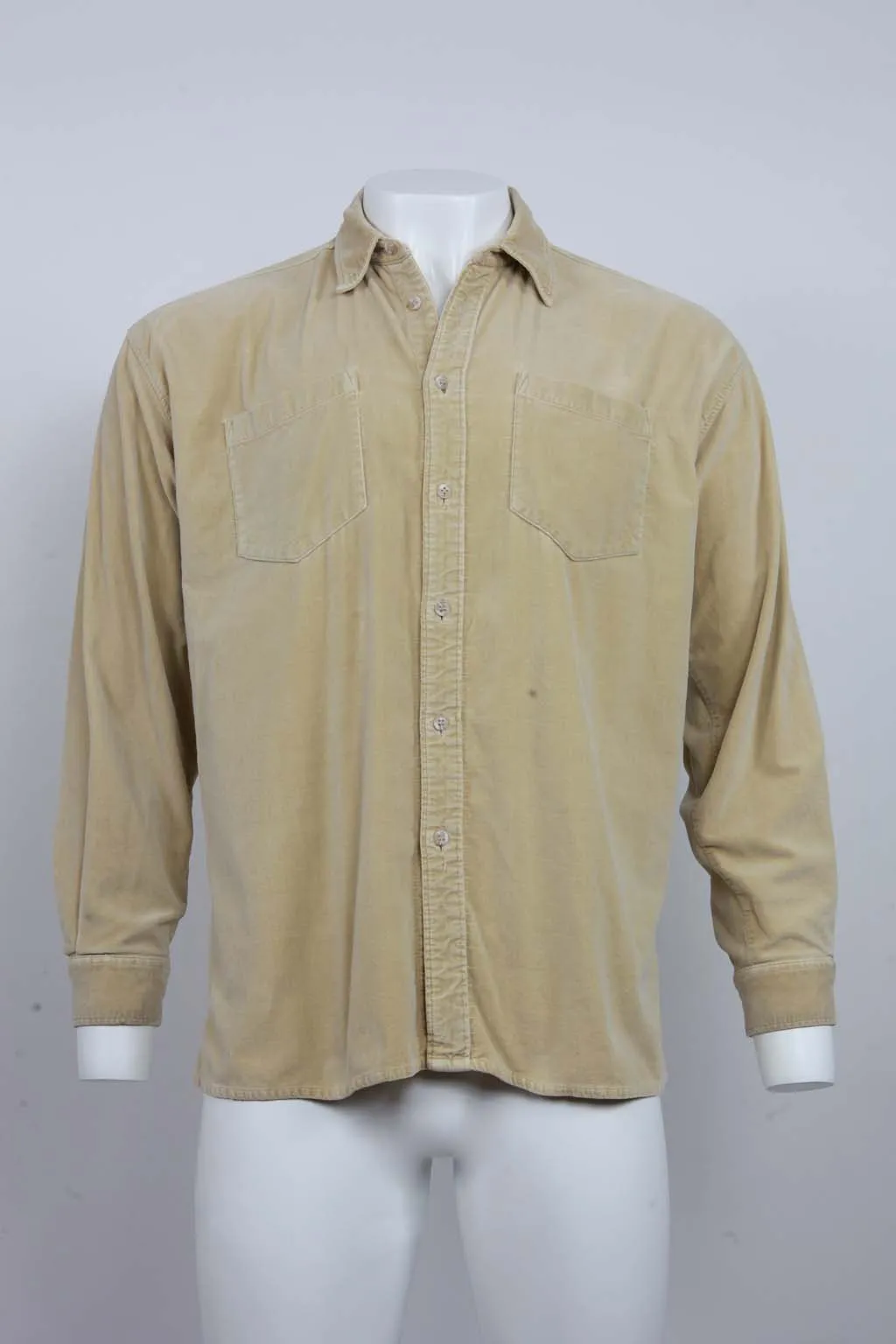 90's L/S Shirt - Cream Velvet  - White - XL