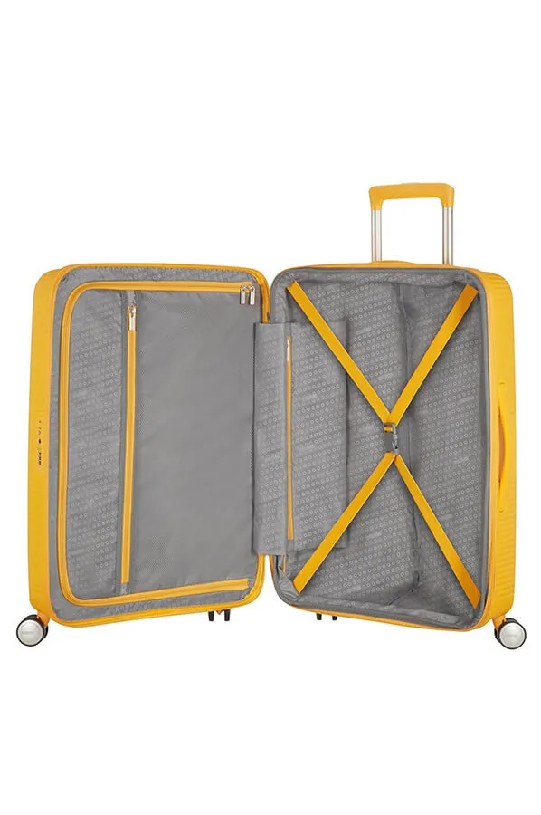 American Tourister Soundbox 67cm Medium Spinner-Expandable | Golden/Yellow