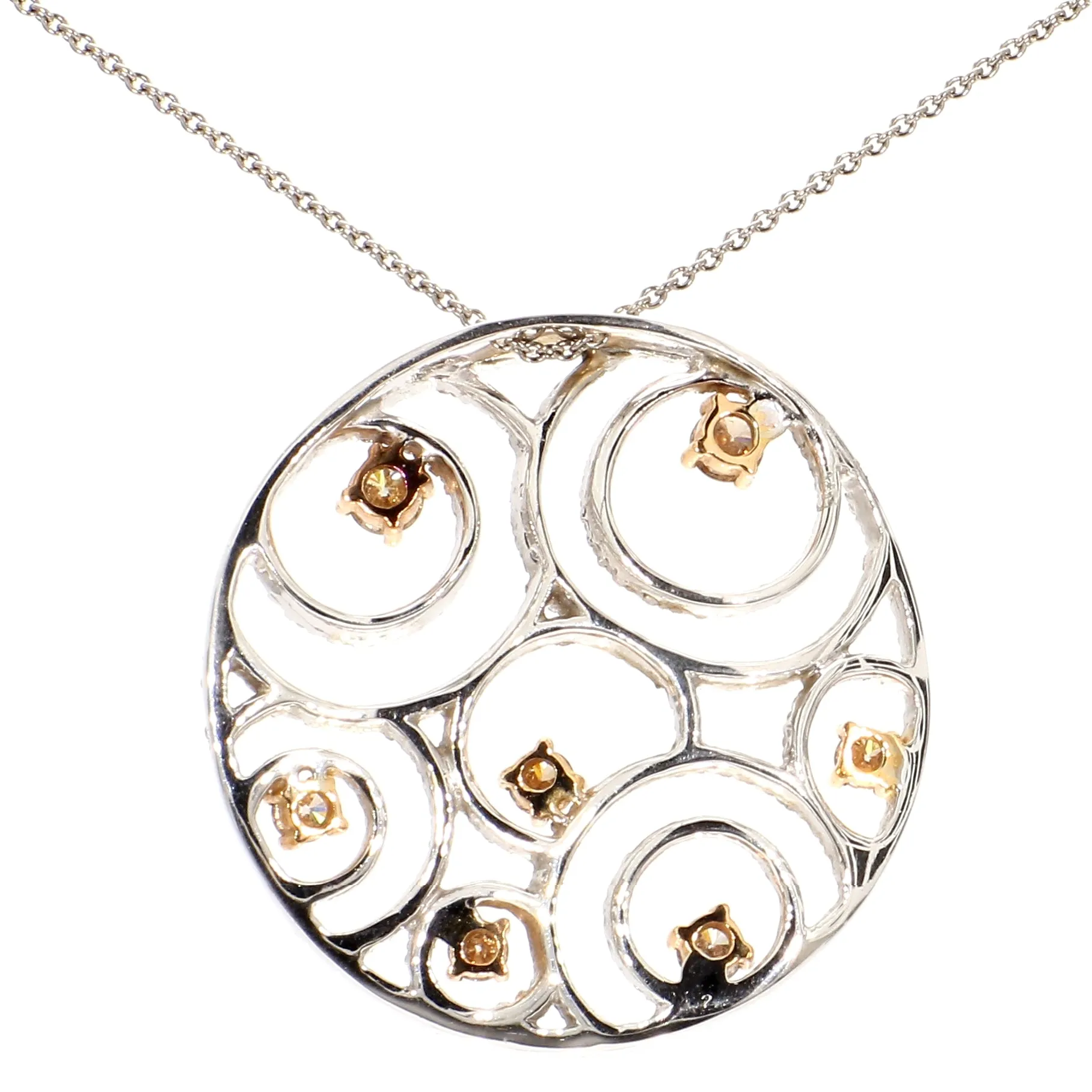 Art-Deco Circle Diamond Necklace
