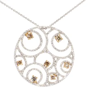 Art-Deco Circle Diamond Necklace