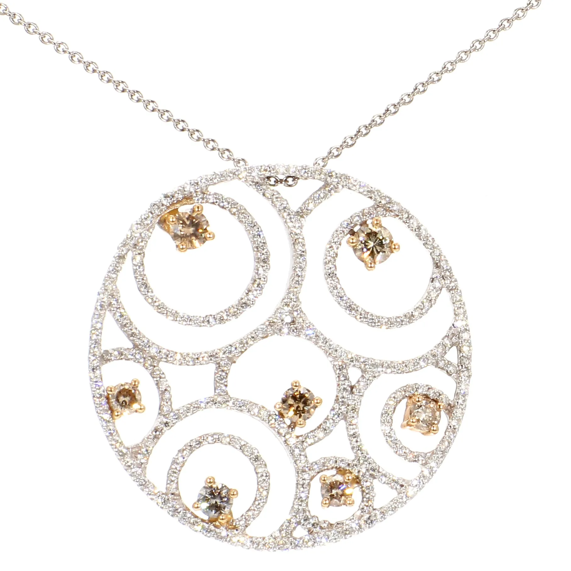 Art-Deco Circle Diamond Necklace