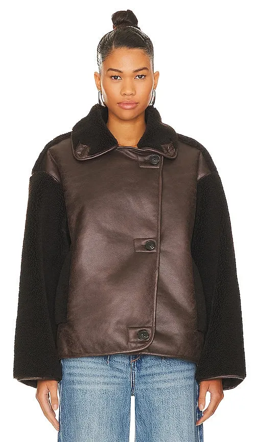 BLANKNYC Faux Leather Jacket in Brown
