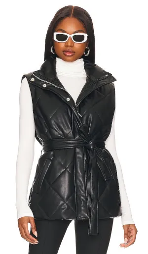 BLANKNYC Faux Leather Vest in Black