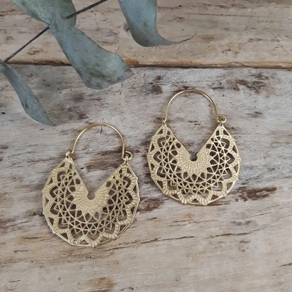 Boho Gold Hoop Earrings