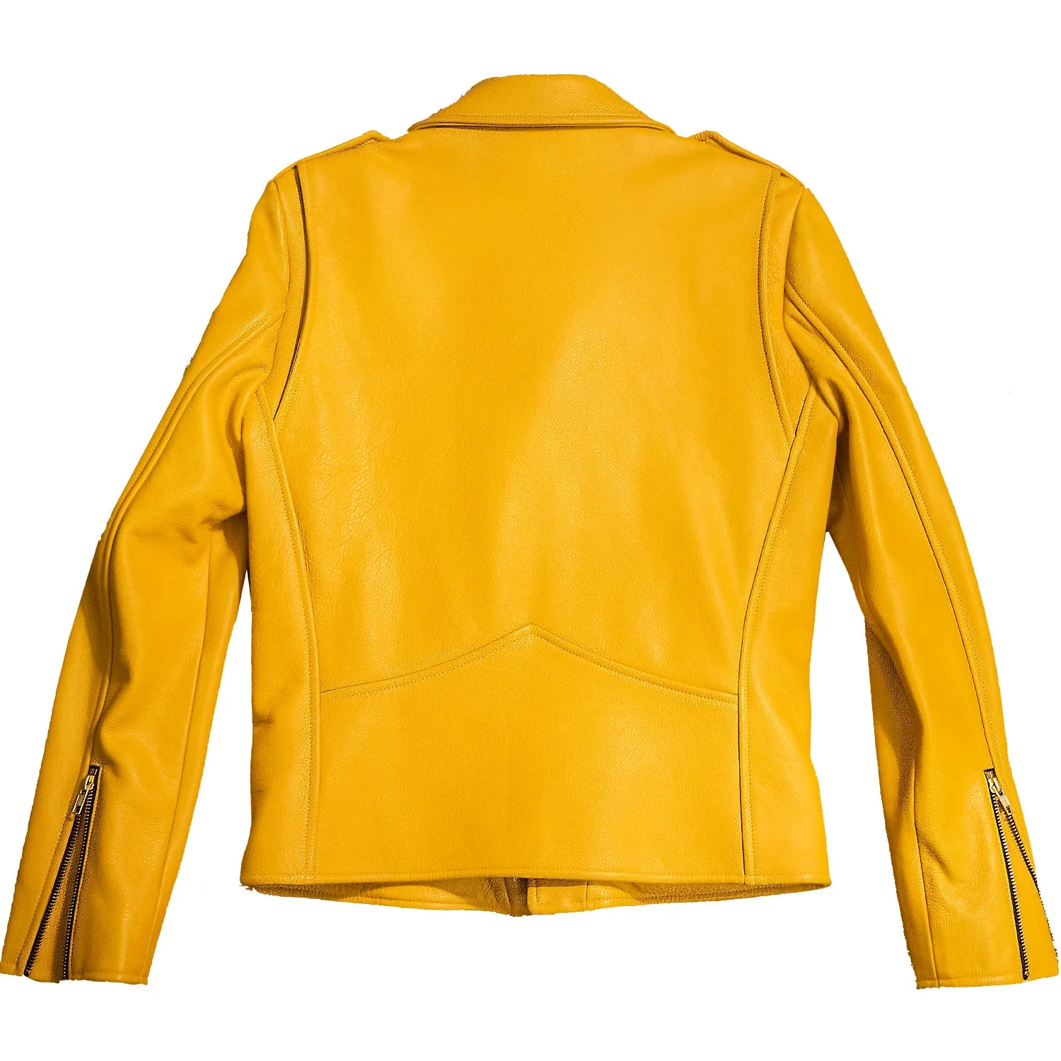 BOWERY JACKET - S / YELLOW w/ SNAKESKIN LINING   GOLD HARDWARE