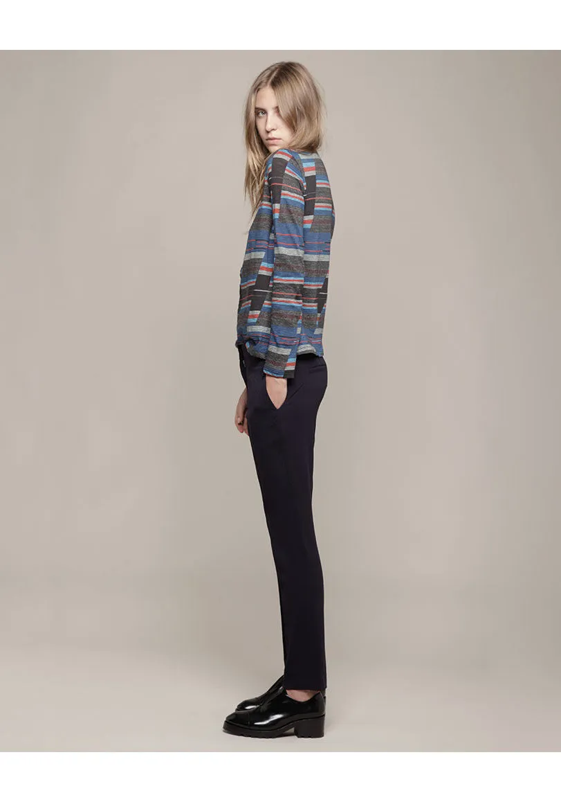Contrasting Stripe Henley