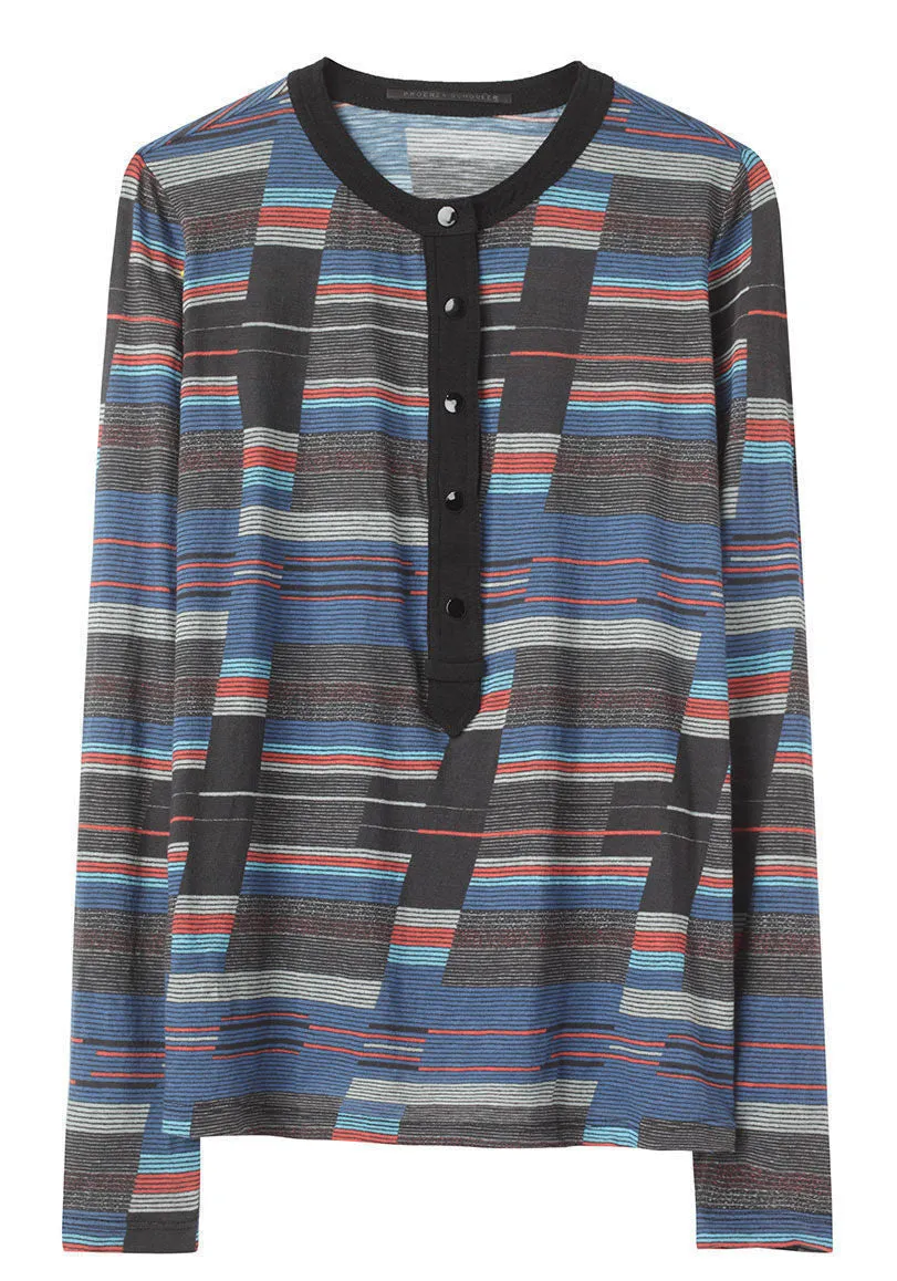 Contrasting Stripe Henley