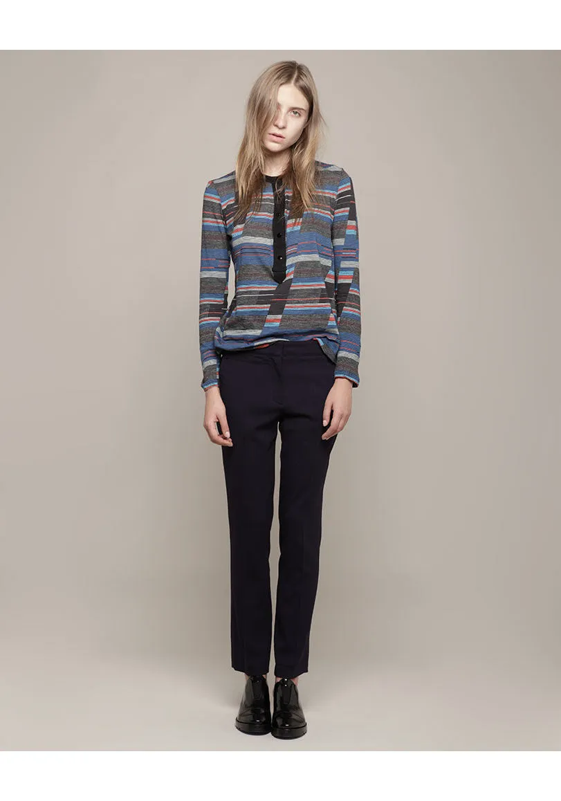 Contrasting Stripe Henley