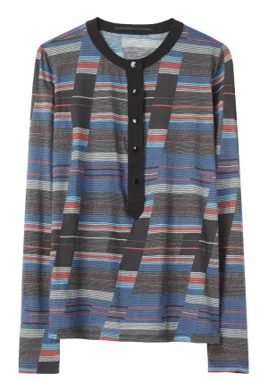 Contrasting Stripe Henley