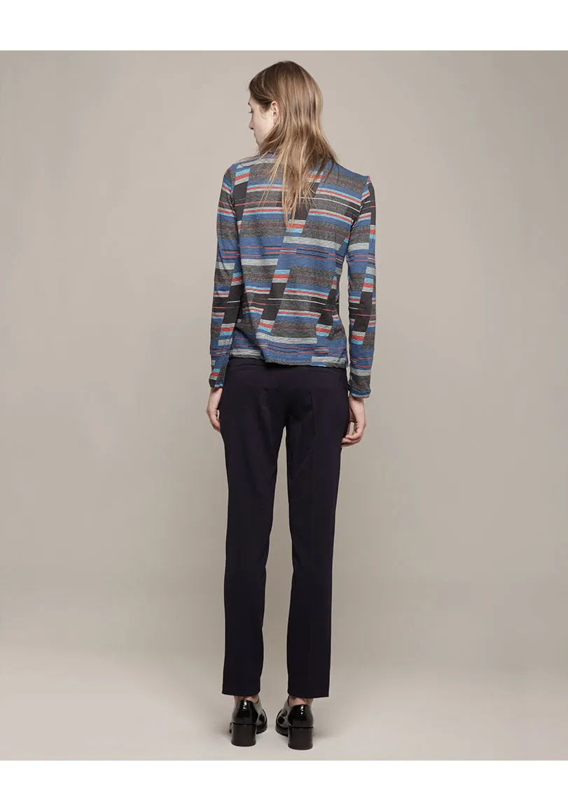 Contrasting Stripe Henley