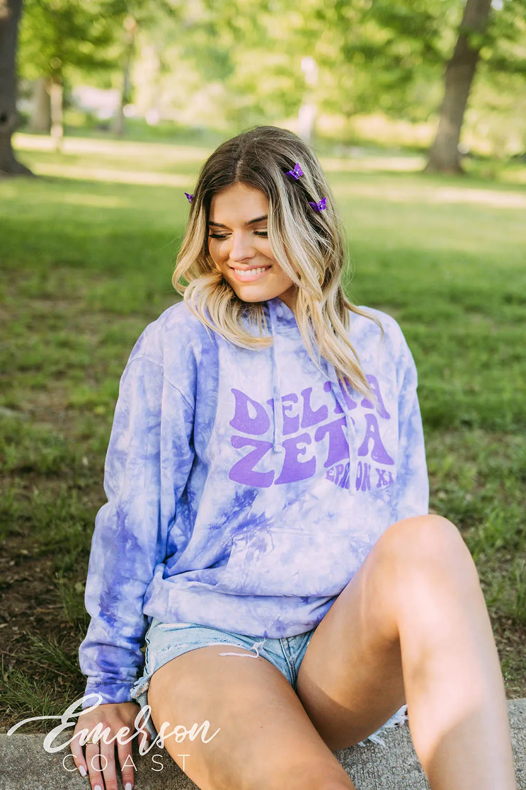 Delta Zeta PR Purple Tie Dye Hoodie