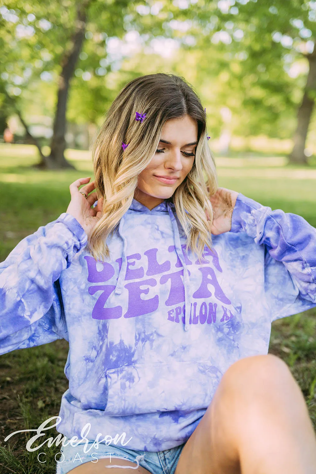 Delta Zeta PR Purple Tie Dye Hoodie