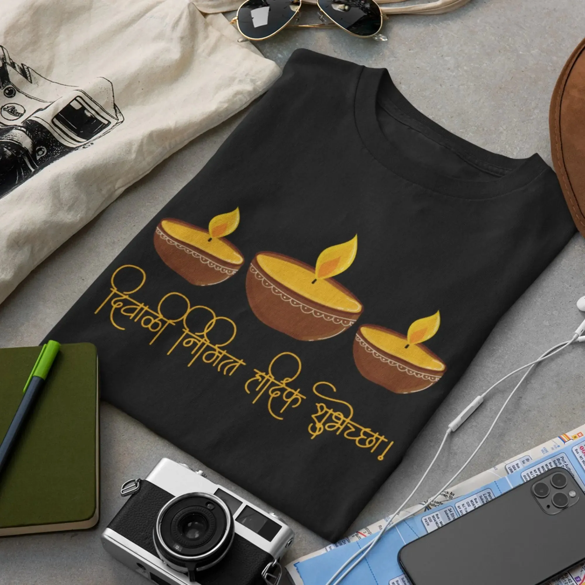 Diwali Ki Hardik Shubhkamnay Round Neck Half Sleeve Classic T-Shirt