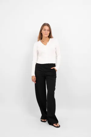 Elly Frill Cardigan - Snow White