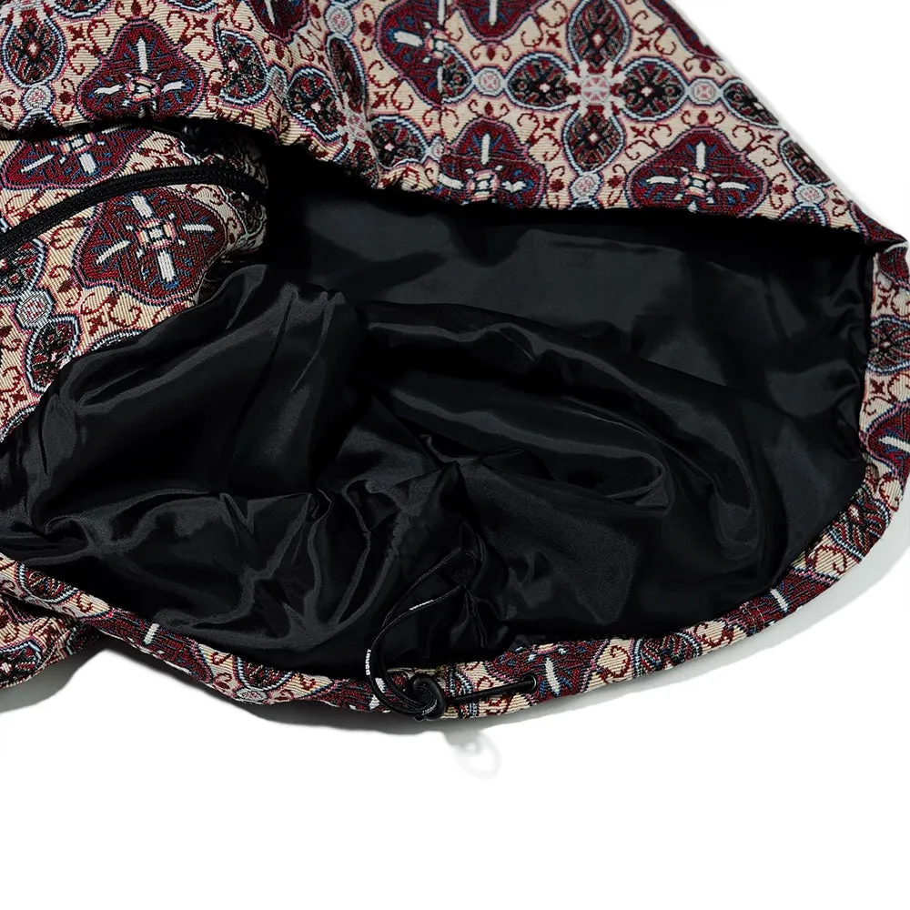 ETHNIC HOODED JACKET BEIGE BURGUNDY