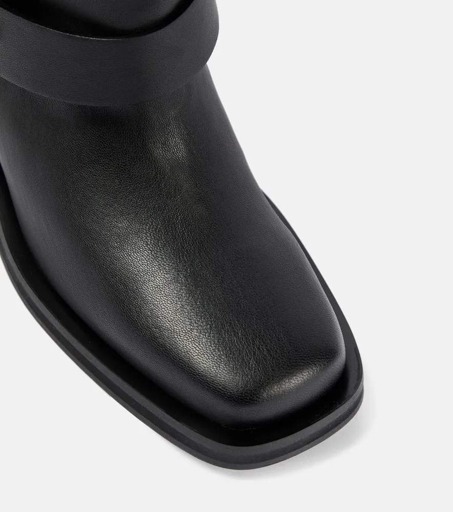Ganni Faux leather biker boots