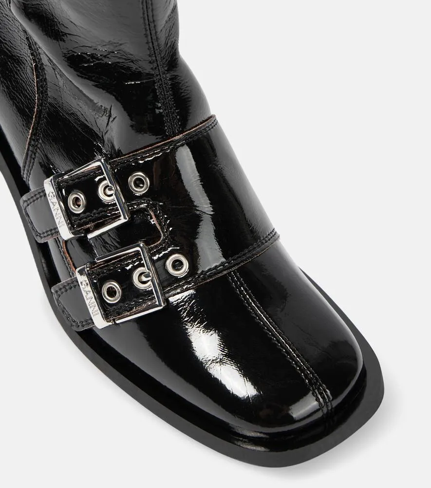 Ganni Feminine faux leather knee-high boots