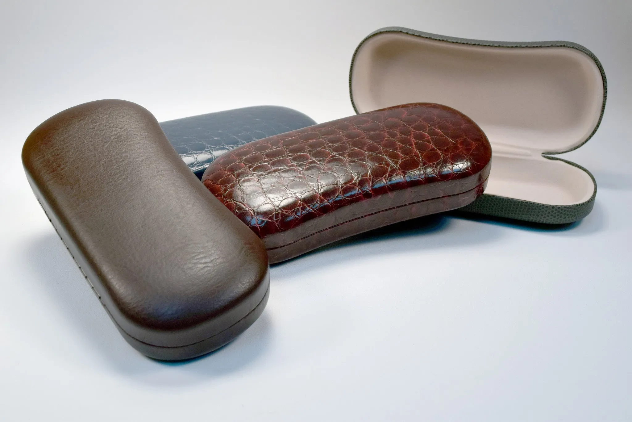 Hard Solid Brown Faux Leather Case