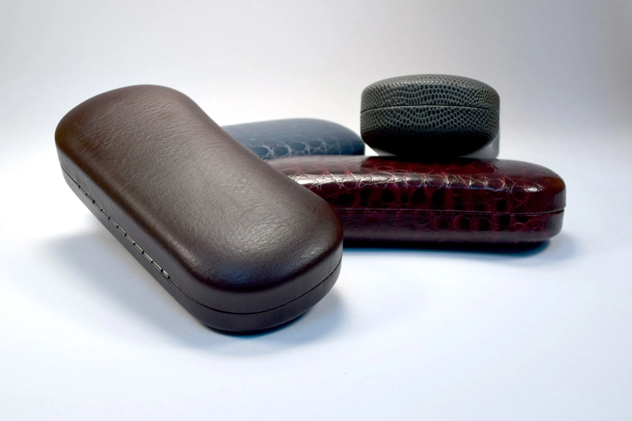 Hard Solid Brown Faux Leather Case