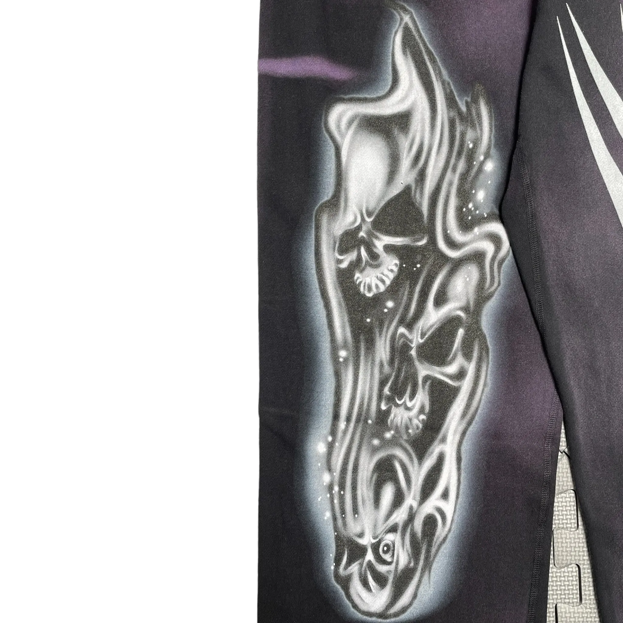 Hellstar Studios Airbrushed Skull Sweatpants Black (Elastic Bottom)