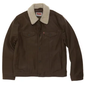 Levi's Faux Leather Sherpa Collar Trucker - Earth