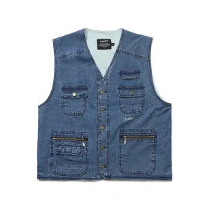LOGO WASHING VEST DENIM LIGHT BLUE