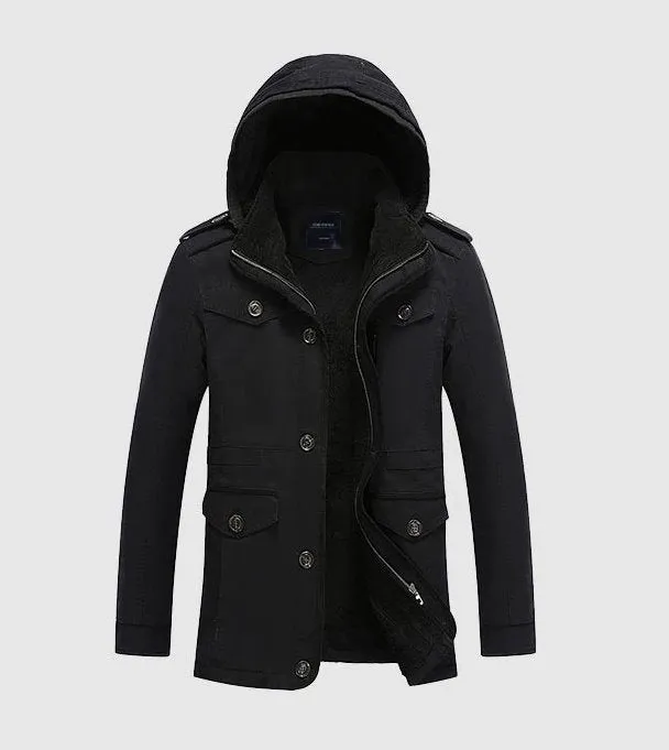Men's Winter Warm Hooded Cotton Parka | Men's Windbreaker