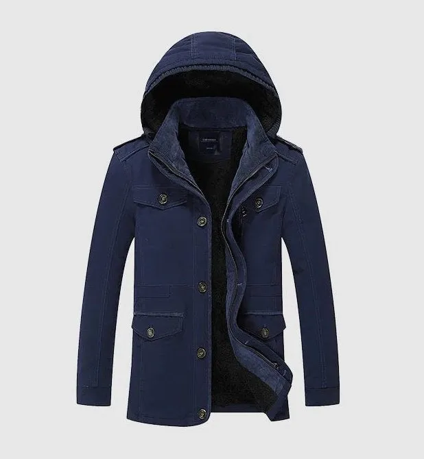 Men's Winter Warm Hooded Cotton Parka | Men's Windbreaker