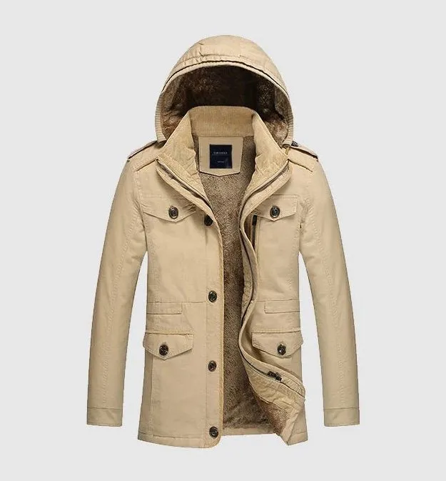 Men's Winter Warm Hooded Cotton Parka | Men's Windbreaker