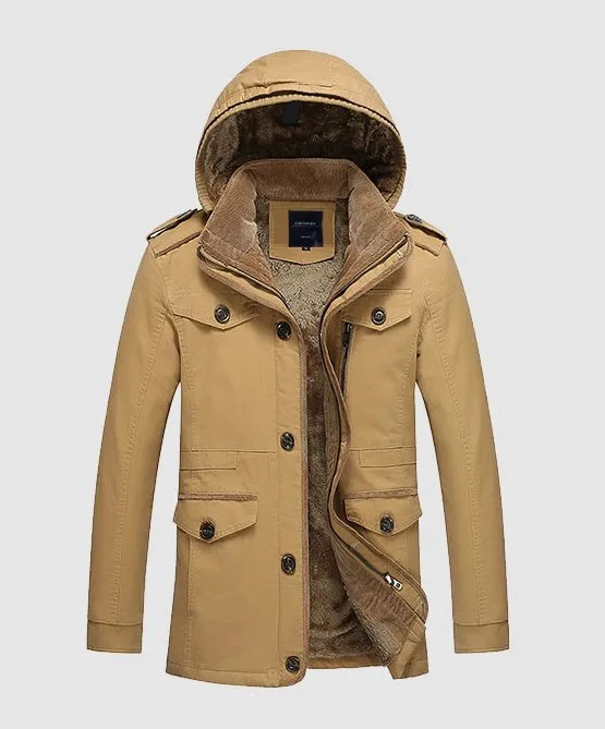 Men's Winter Warm Hooded Cotton Parka | Men's Windbreaker