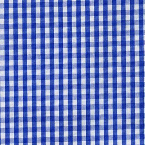 Mid Blue and White Mini Check Classic Custom Shirt 100c 160/2*160/2 Saq067a
