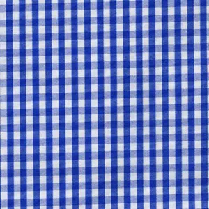 Mid Blue and White Mini Check Classic Custom Shirt 100c 160/2*160/2 Saq067a