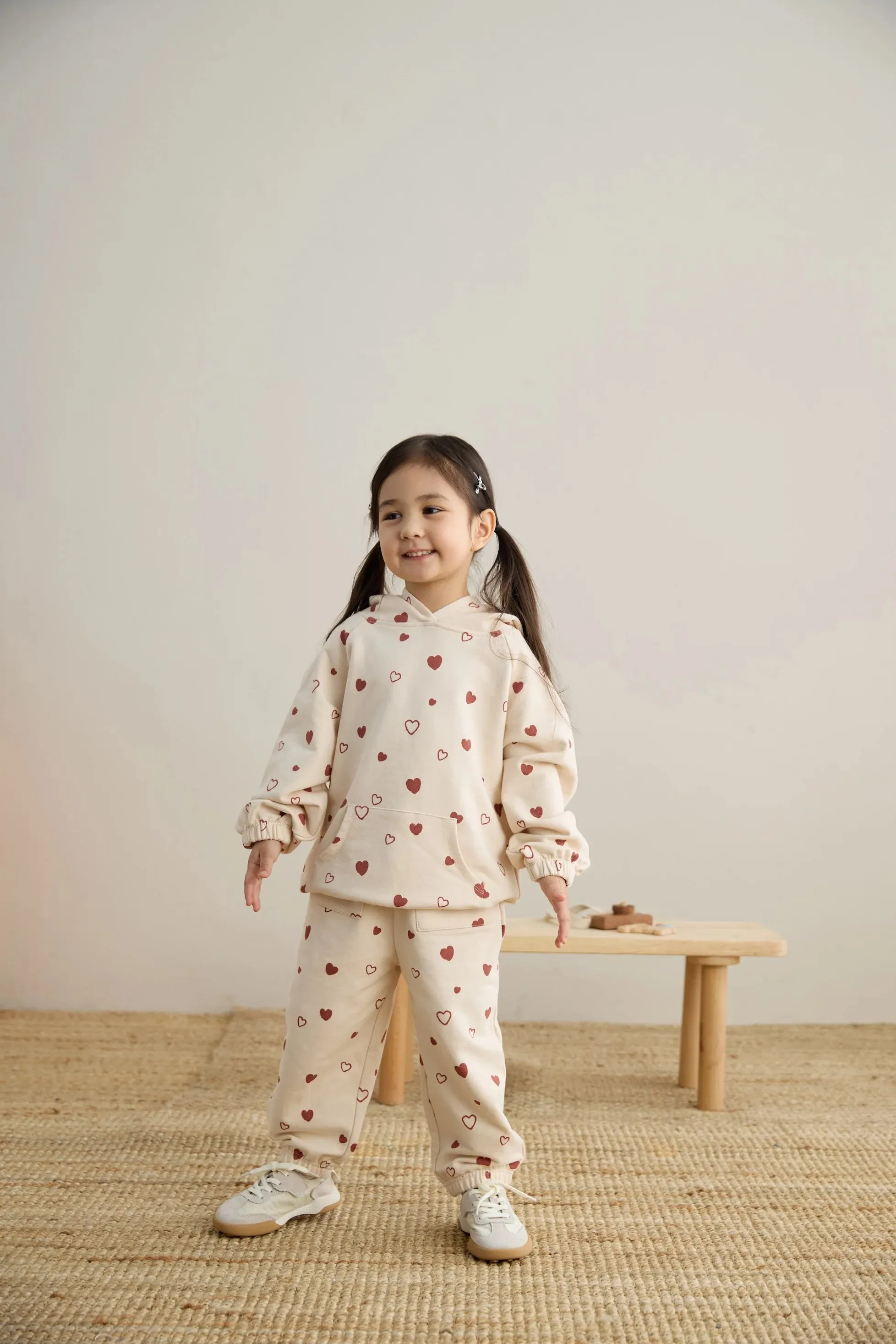 Norsu Organic Toddler French Terry Sweatpant-Hearts
