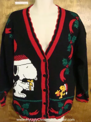 Snoopy Dog 80s Ugly Christmas Jumper