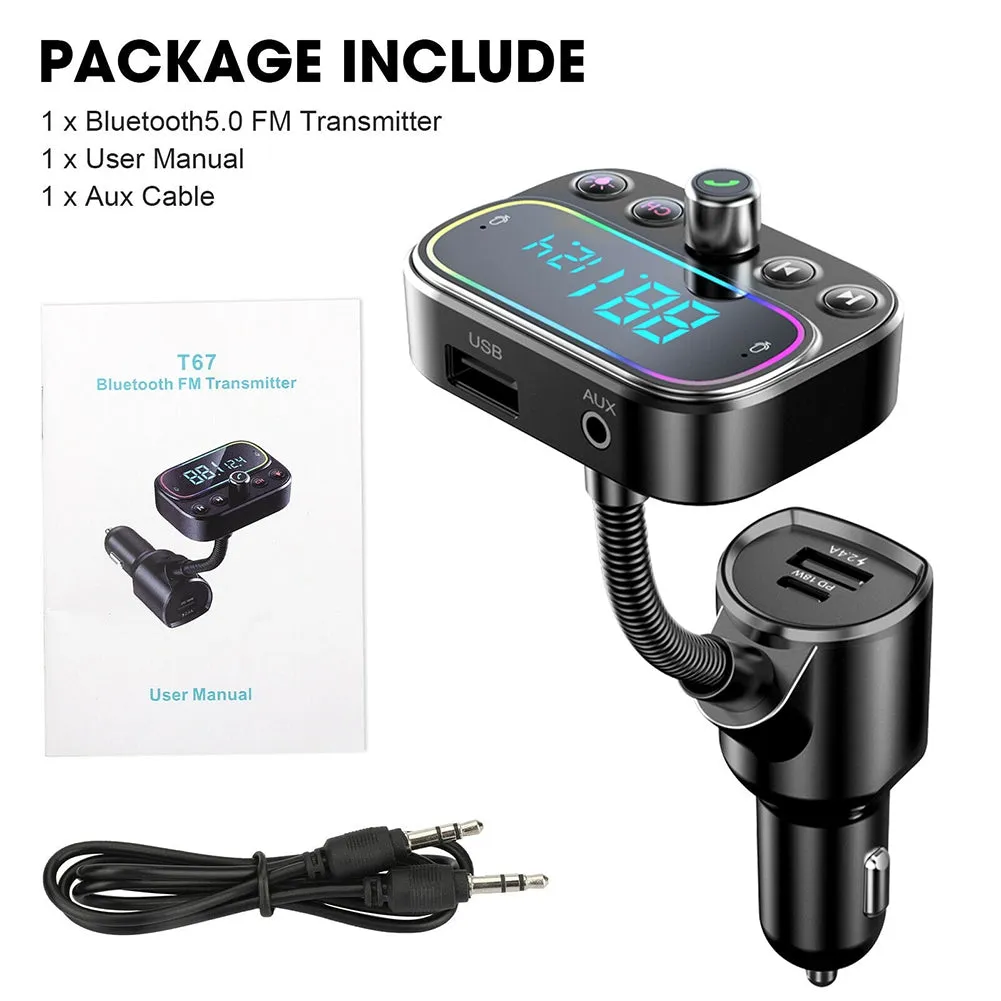 T67 Car Bluetooth-compatible Mp3 Player Hands-free Calling Car