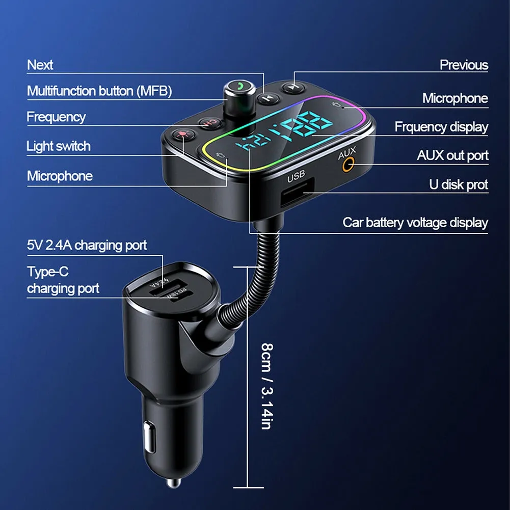 T67 Car Bluetooth-compatible Mp3 Player Hands-free Calling Car