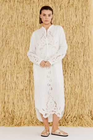 Tessa Embroidered Cutout Shirt Dress