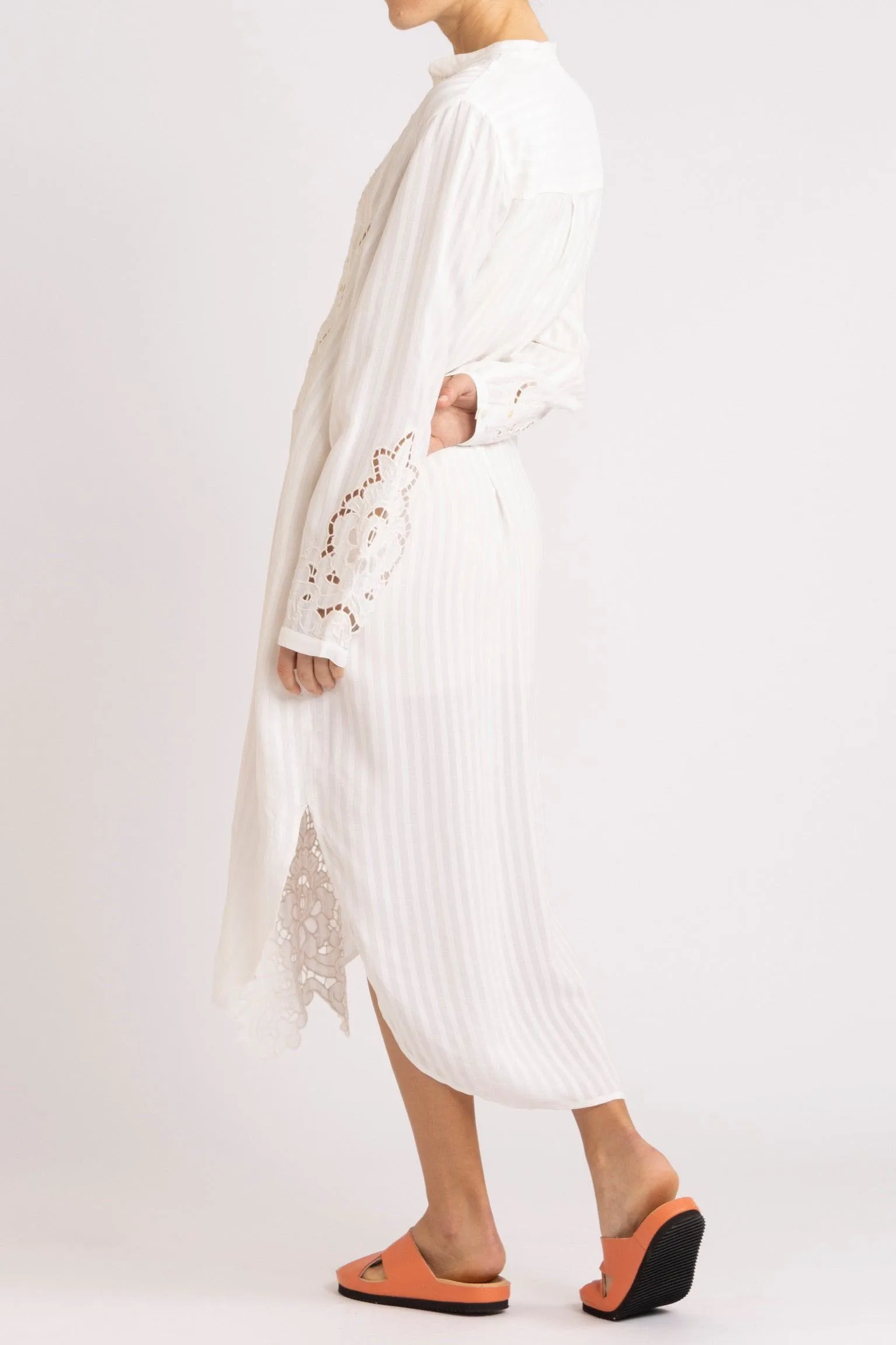 Tessa Embroidered Cutout Shirt Dress