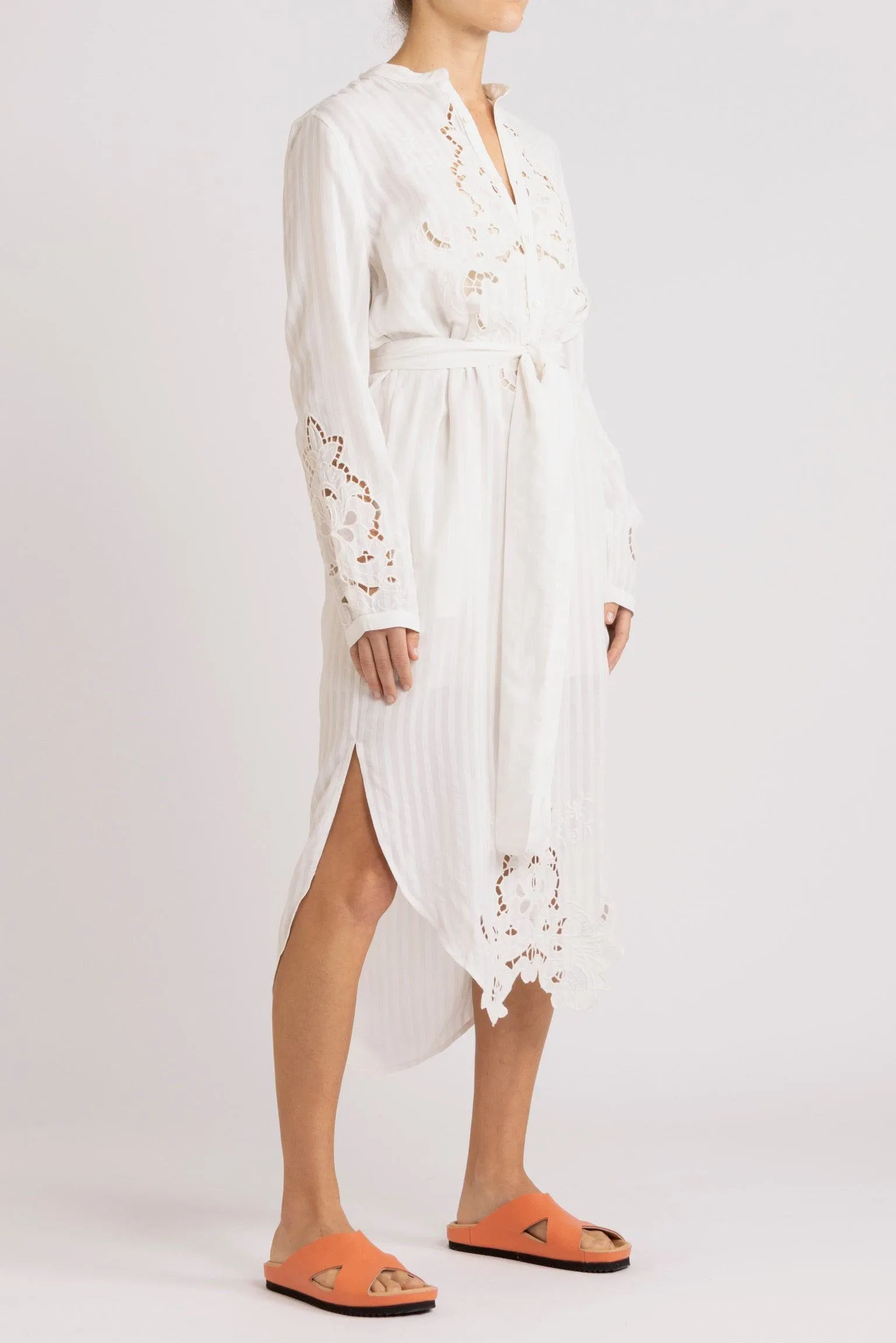Tessa Embroidered Cutout Shirt Dress