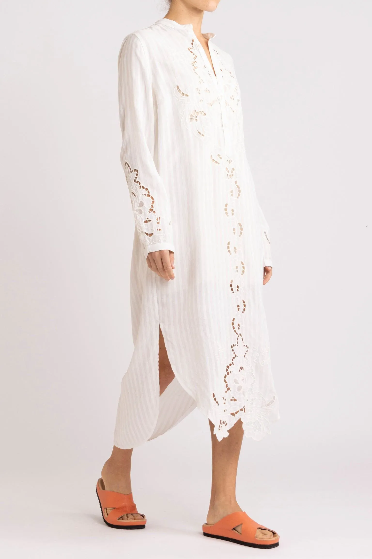 Tessa Embroidered Cutout Shirt Dress
