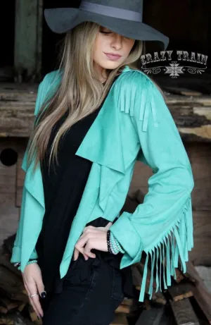 Turquoise Fringe Blazer