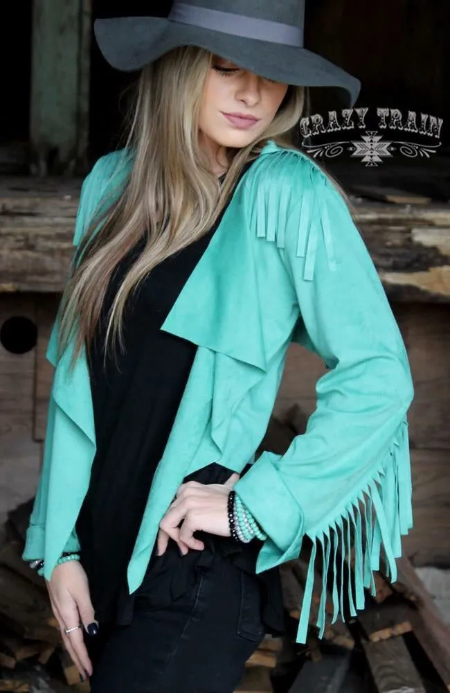 Turquoise Fringe Blazer