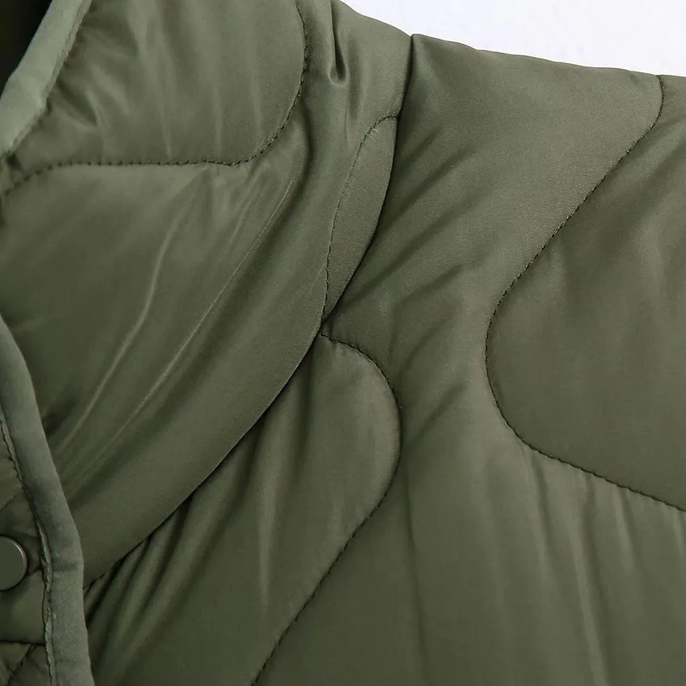 Women Winter zaJacket 2021 Stand Collar Women Parka Jacket